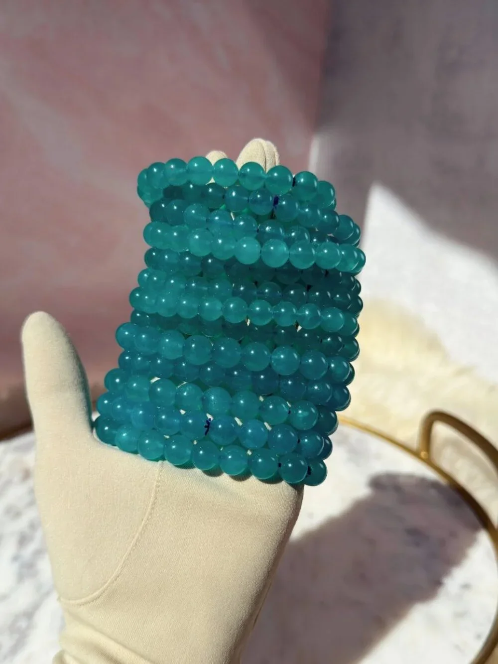 Gem Amazonite Beaded Bracelet (Bead size: 8mm–9mm)